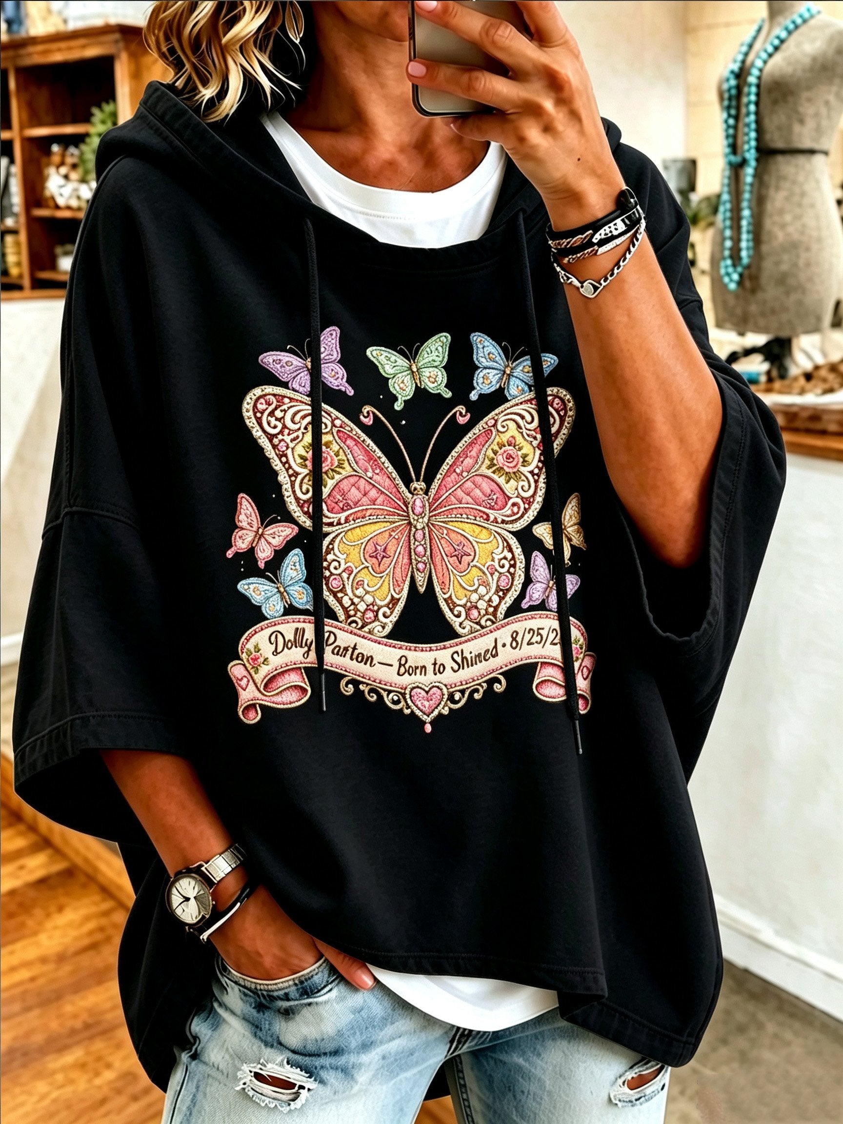 Women's Music-Themed Graphic Casual Sweatshirt