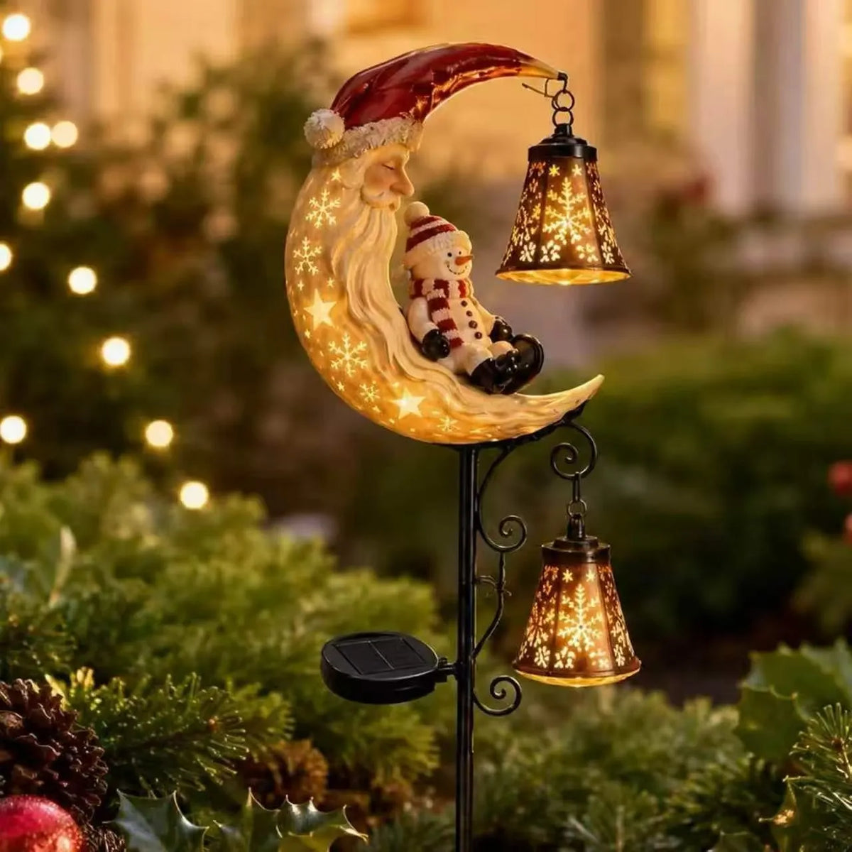 ✨🎅HOT SALE 49% OFF –🎄 ✨Santa’s Moonlight Lantern Solar Garden Stake