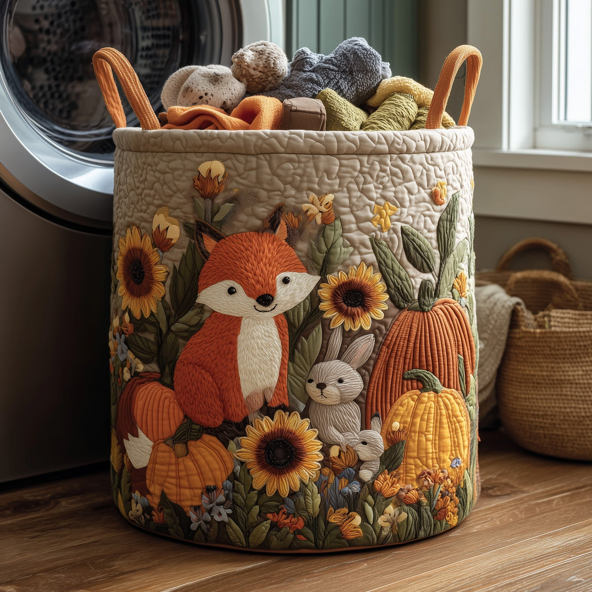 Autumn Spirit Quilted Laundry Basket GFTOHD10035