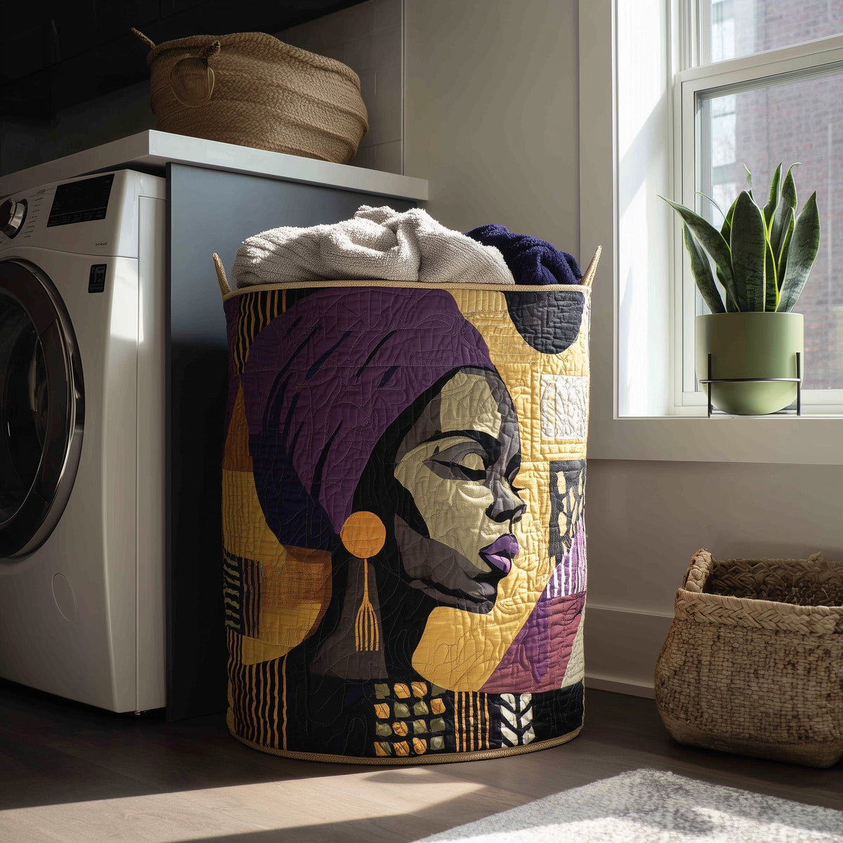 Golden Queens Quilted Laundry Basket GFTOHD11278
