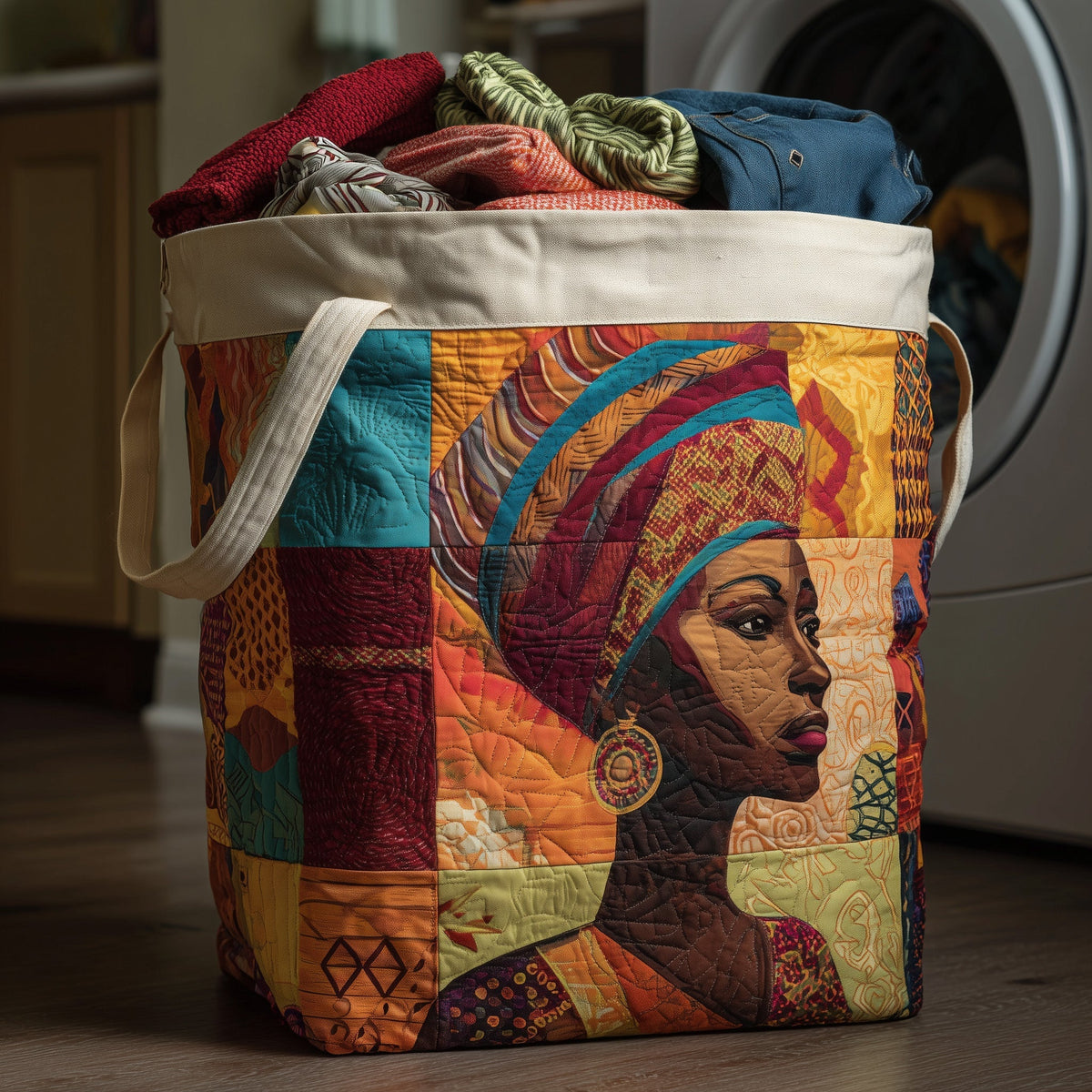 Golden Queens Quilted Laundry Basket GFTOHD11285