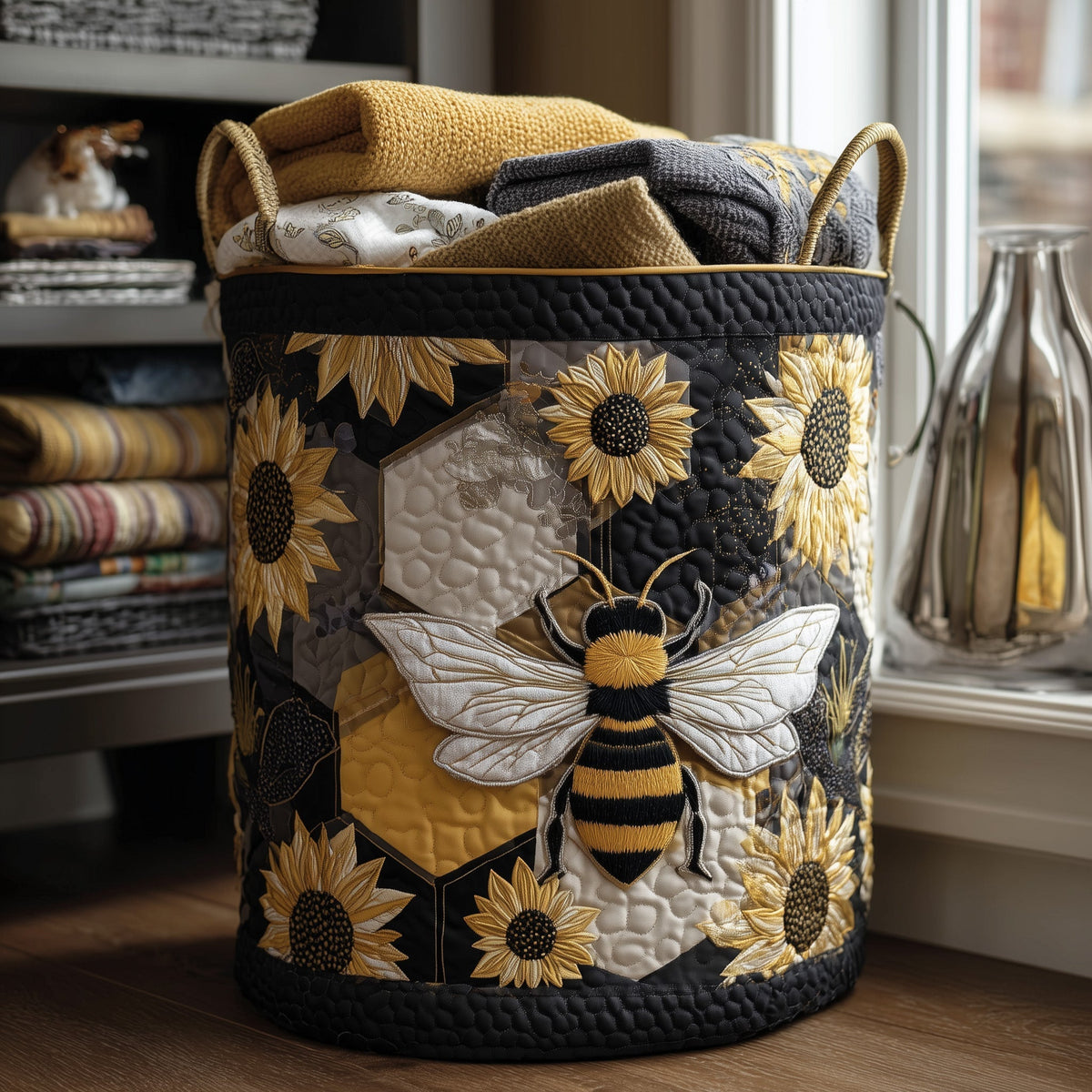Bee Dream Quilted Laundry Basket GFTONL6235