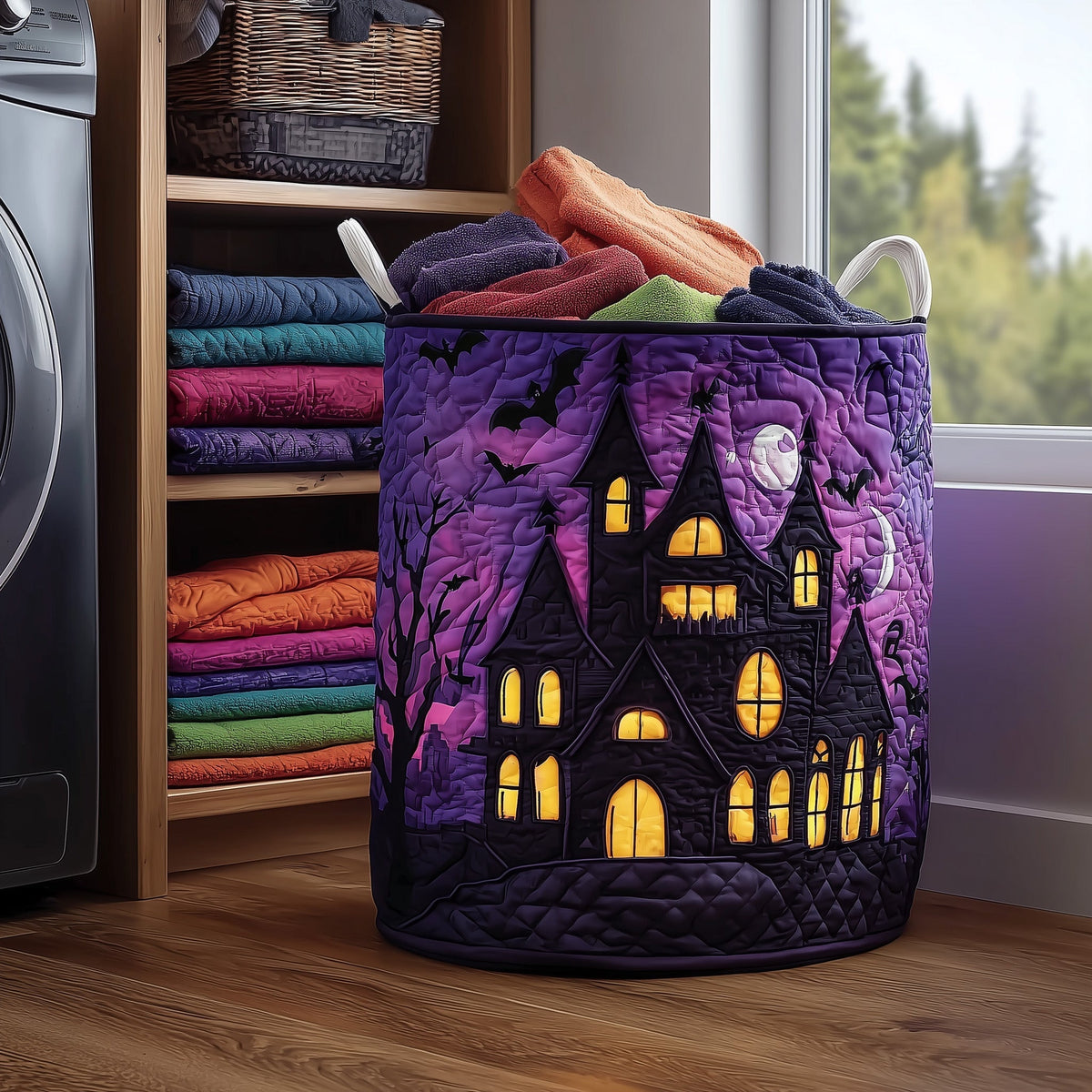 Haunted Manor Quilted Laundry Basket GFTONT2720