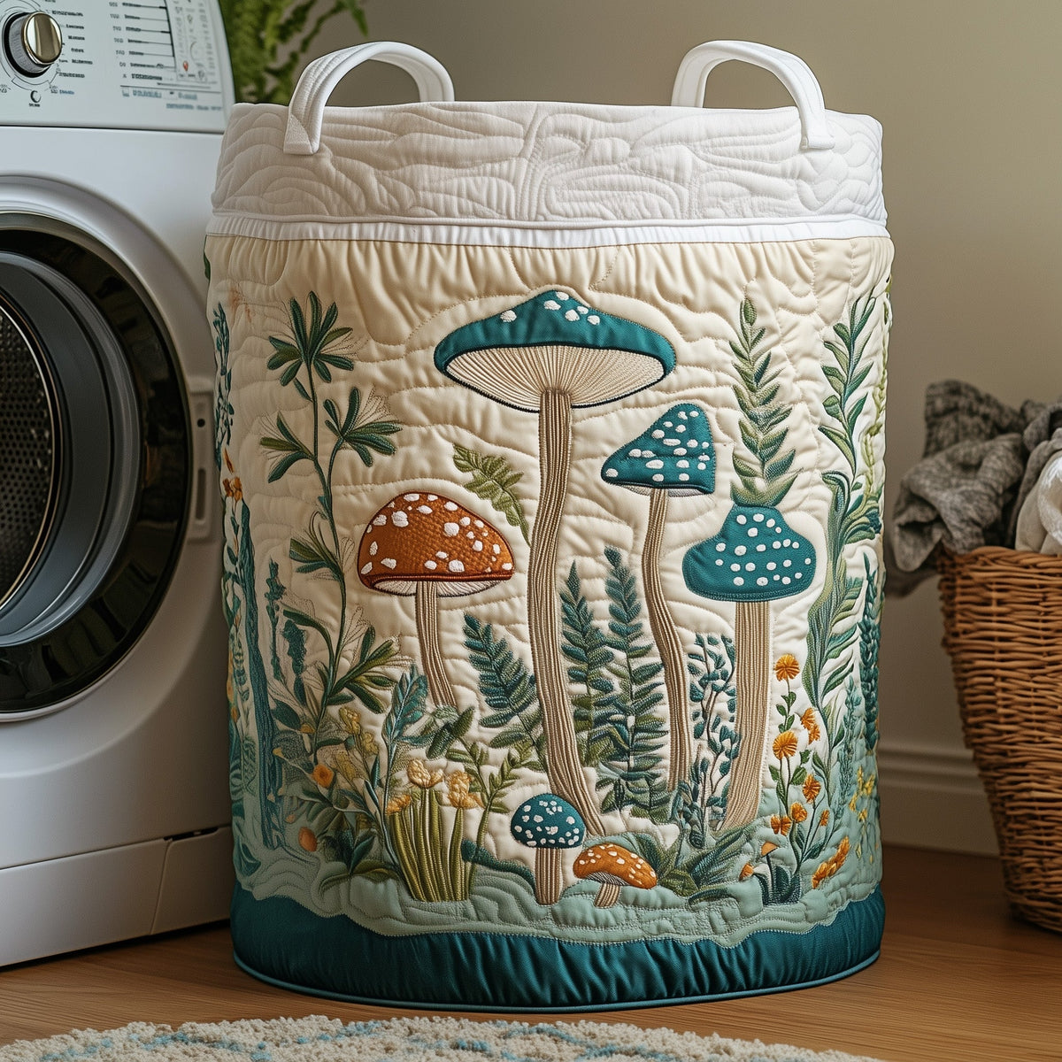 Mushroom Forest Quilted Laundry Basket GFTONT3154