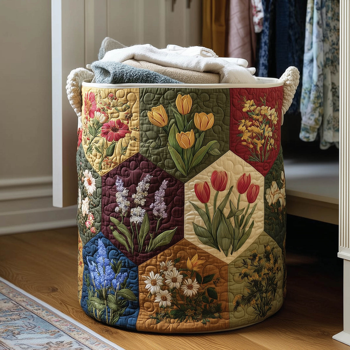 Blooming Charm Quilted Laundry Basket GFTONT5792