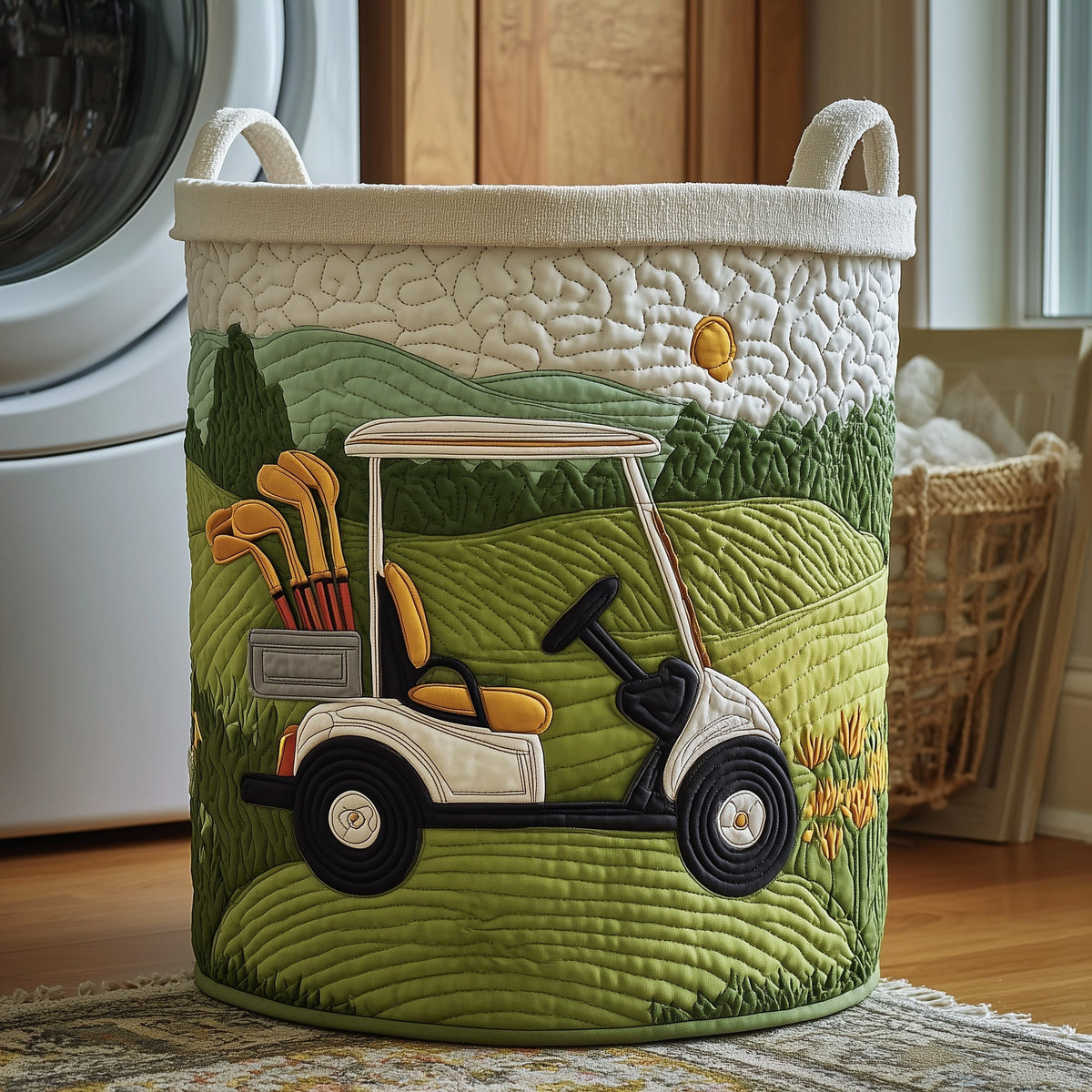 Fairway Dreams Quilted Laundry Basket GFTOTP11132