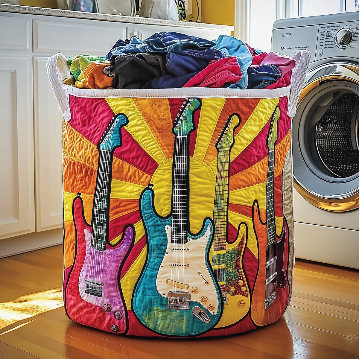 Groovy Strings Quilted Laundry Basket GFTOTP13277