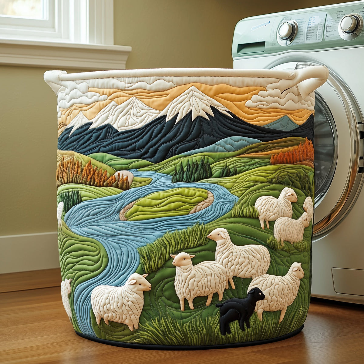 Adorable Sheep Quilted Laundry Basket GFTOYC179