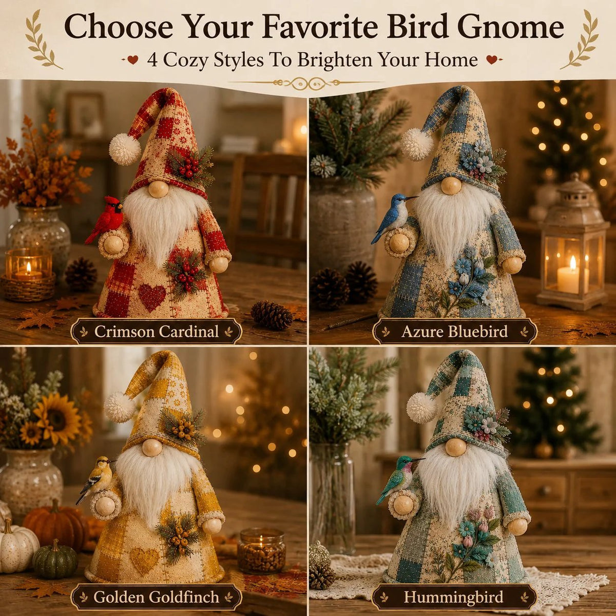 🔥LAST DAY 49% OFF🐦Bird Gnome Lights Warm farmhouse decor | Ideal holiday gifts✨