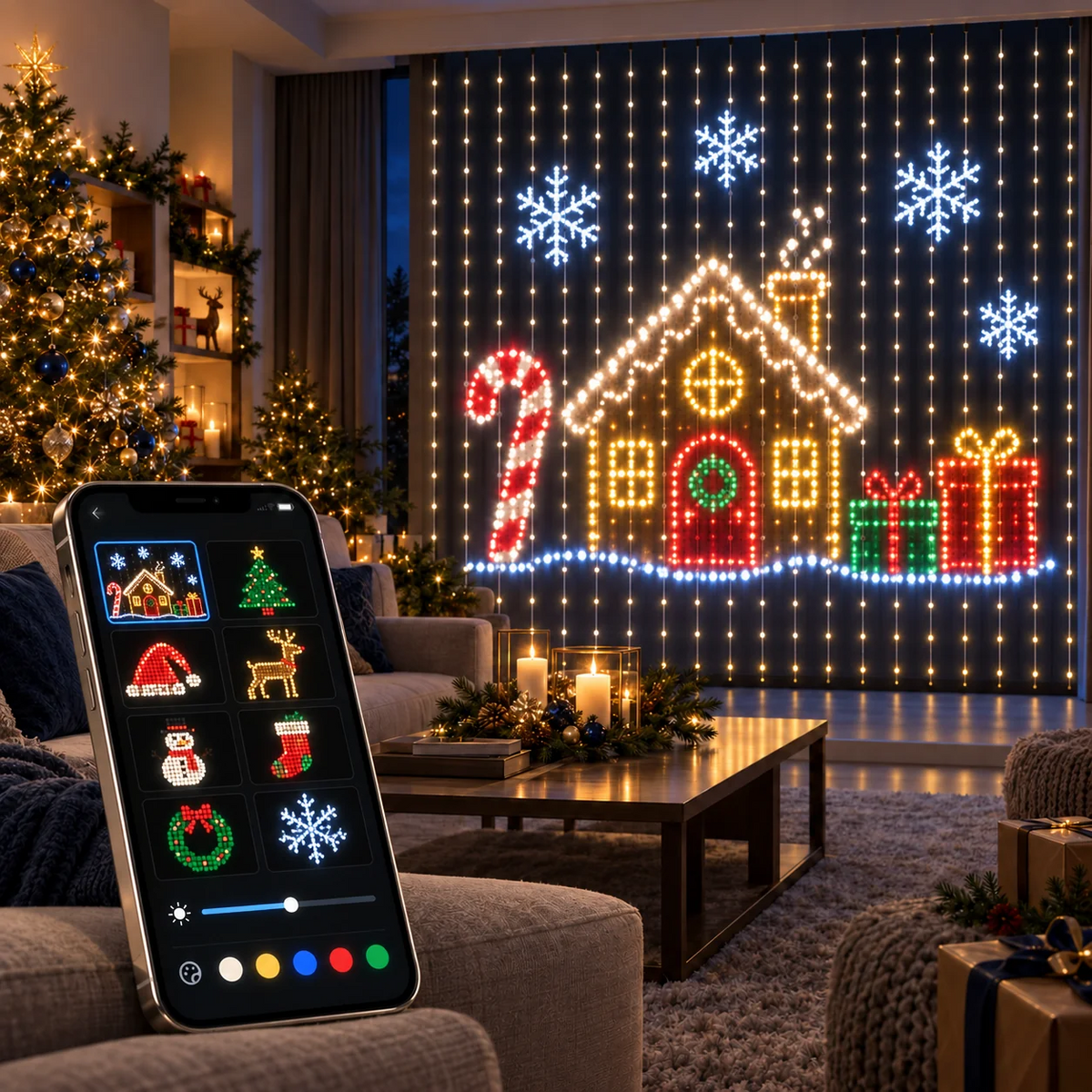 🎄 Smart DIY Programmable Curtain String Lights – Create Your Own Holiday Magic