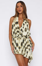 Time Of My Life Halter Mini Dress Gilded Touch