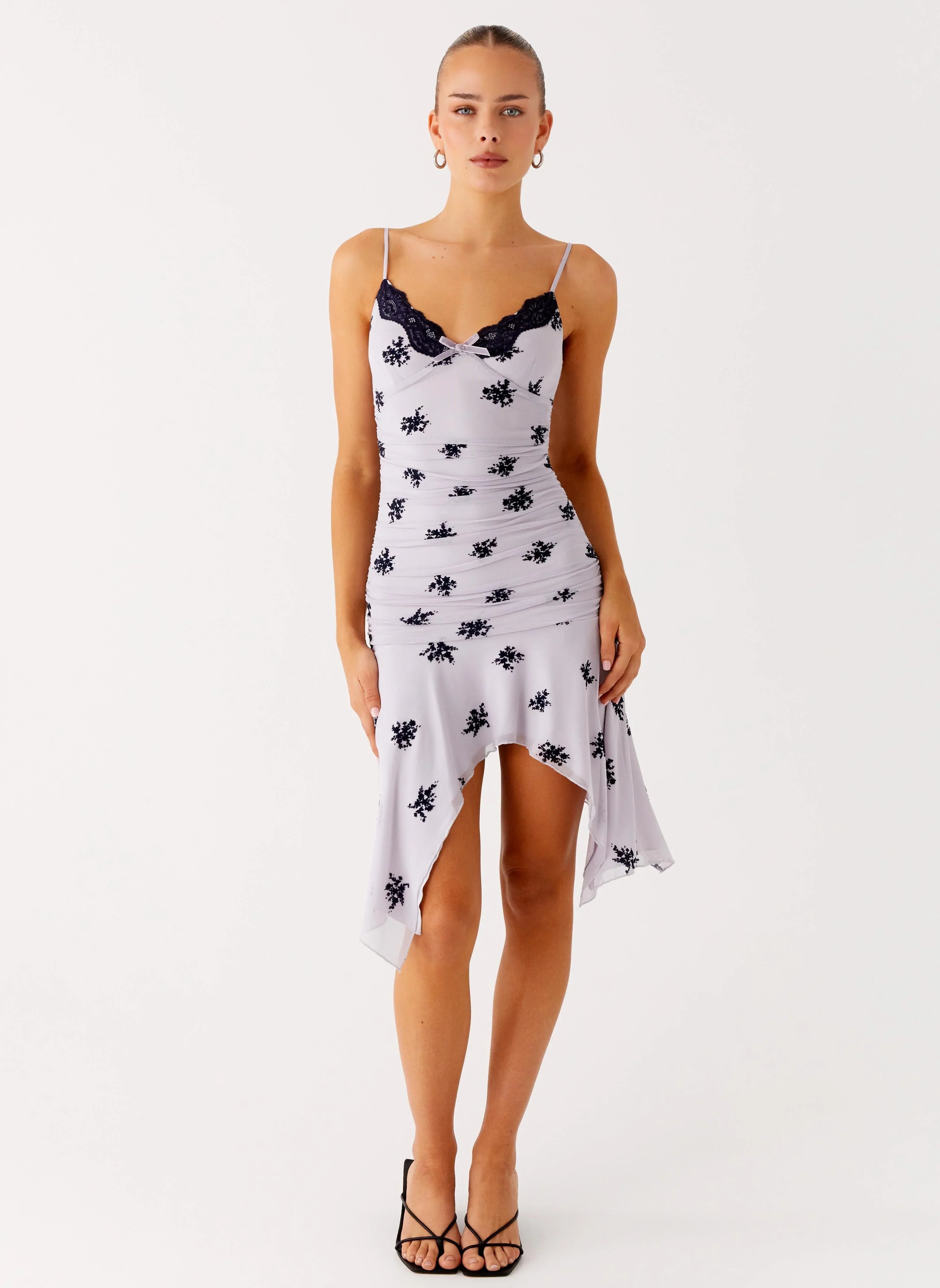 Amor Flock Hanky Mini Dress - Lilac