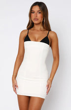 Shame For You Mini Dress White/Black