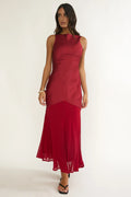 Veyla Shoulder Sash Maxi Dress Wine