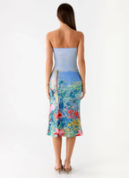 Niko Strapless Midi Dress - Spring Garden