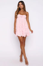 Coral Sands Strapless Mini Dress Pink