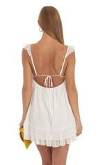 Dotted Flare Dress in White