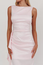 Kamillia Boat Neck Split Maxi Dress Ice Pink