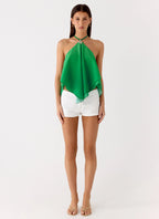Twin Flame Top - Green Ombre