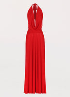 Elysia Mesh Maxi Dress - Cherry Red