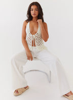 Fresh Face Linen Pants - White