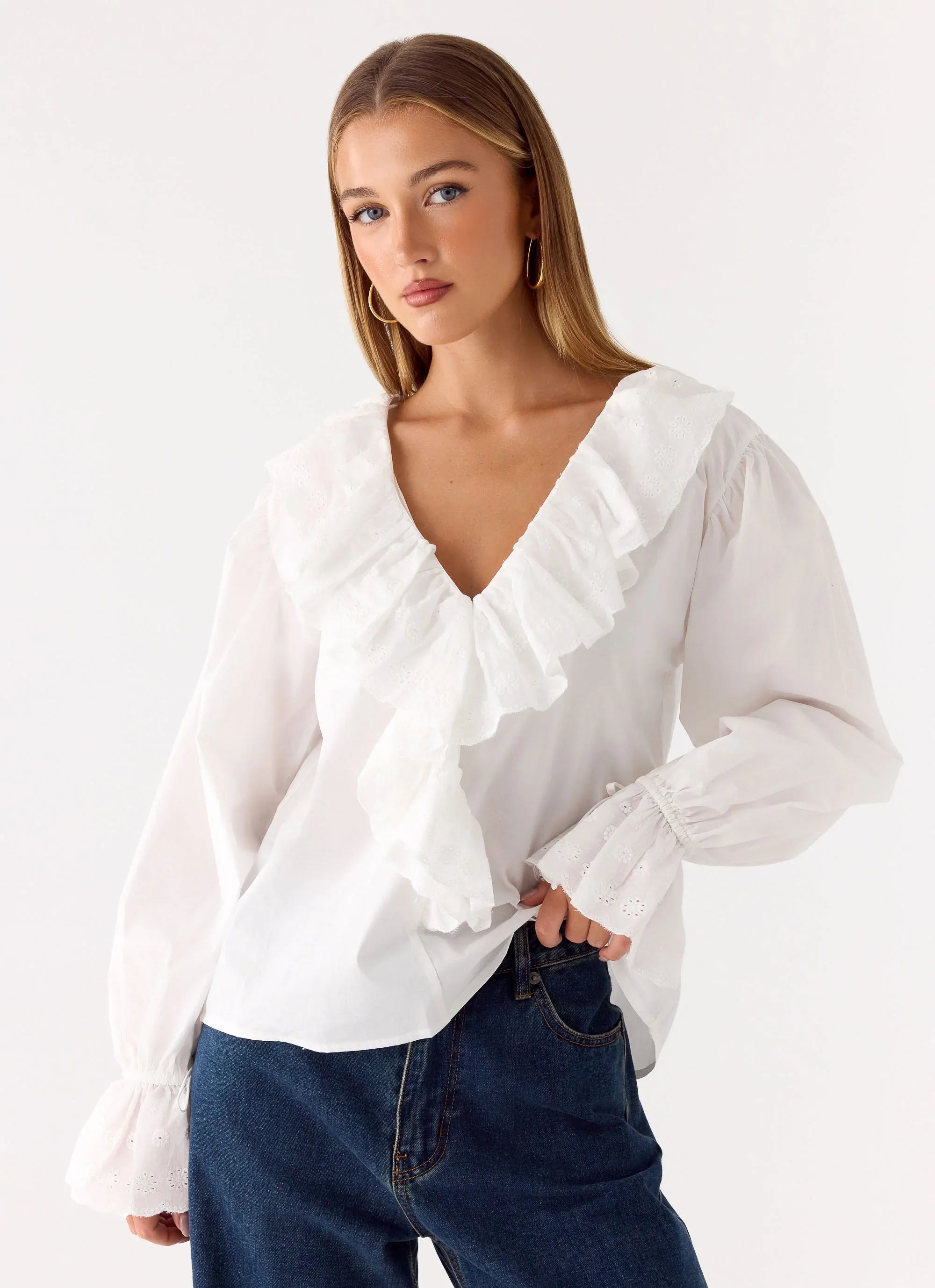 Verrin Cotton Blouse - White