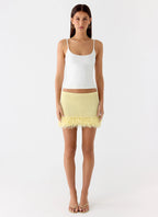 Elyssa Knit Mini Skirt - Lemon