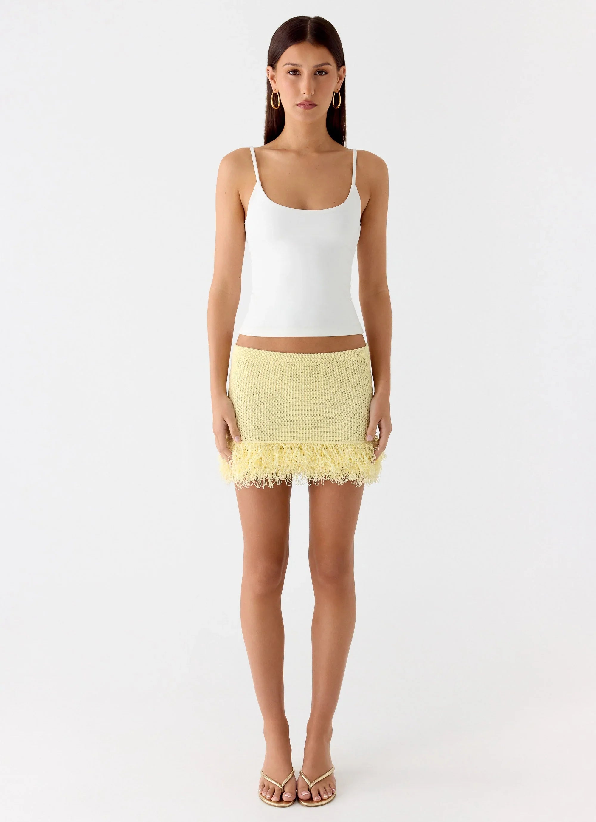 Elyssa Knit Mini Skirt - Lemon