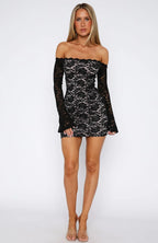 Run This Town Lace Mini Dress Black