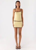 Felicia Asymmetrical Mini Dress - Yellow