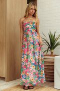 Sunday Dawn Strapless Maxi Dress Floral Pink