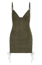 Bratty Faux Suede Mini Dress Cactus