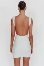 Ayda Backless Mini Dress Silver