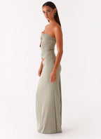 Wild Roses Maxi Dress - Sage