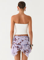 Altego Low Rise Hanky Mini Skirt - Antique Lilac Floral
