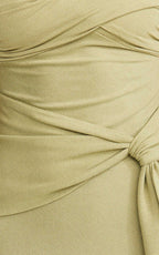 Aria Maxi Dress - Strapless Tie Waist Dress in Sage