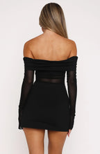 Own Your Story Long Sleeve Mini Dress Black