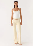 Renae Low Rise Pants - Baby Yellow