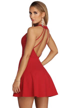 Babe In A Backless Skater Dress