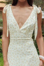 Manhattan Summer Tied Shoulder Maxi Dress Yellow