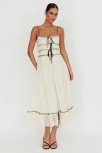 Maidens Tie Accent Maxi Dress Cream