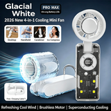 🔥2026 Refrigeration Handheld Turbo Fan, 3600mAh Battery Operated, Up to 12 Working Hours, 199-Level Stepless Control with Digital Display, 5-in-1 Handheld/Neck/Desktop Cooling Fan for Travel, Dorm & Office🎁-JKL