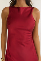 Veyla Shoulder Sash Maxi Dress Wine