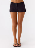 Coastline Cotton Mini Shorts - Black
