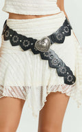 Xandy Belt - Heart Chunky Statement Belt in Black