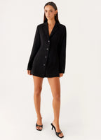 Albi Fitted Blazer Mini Dress - Black
