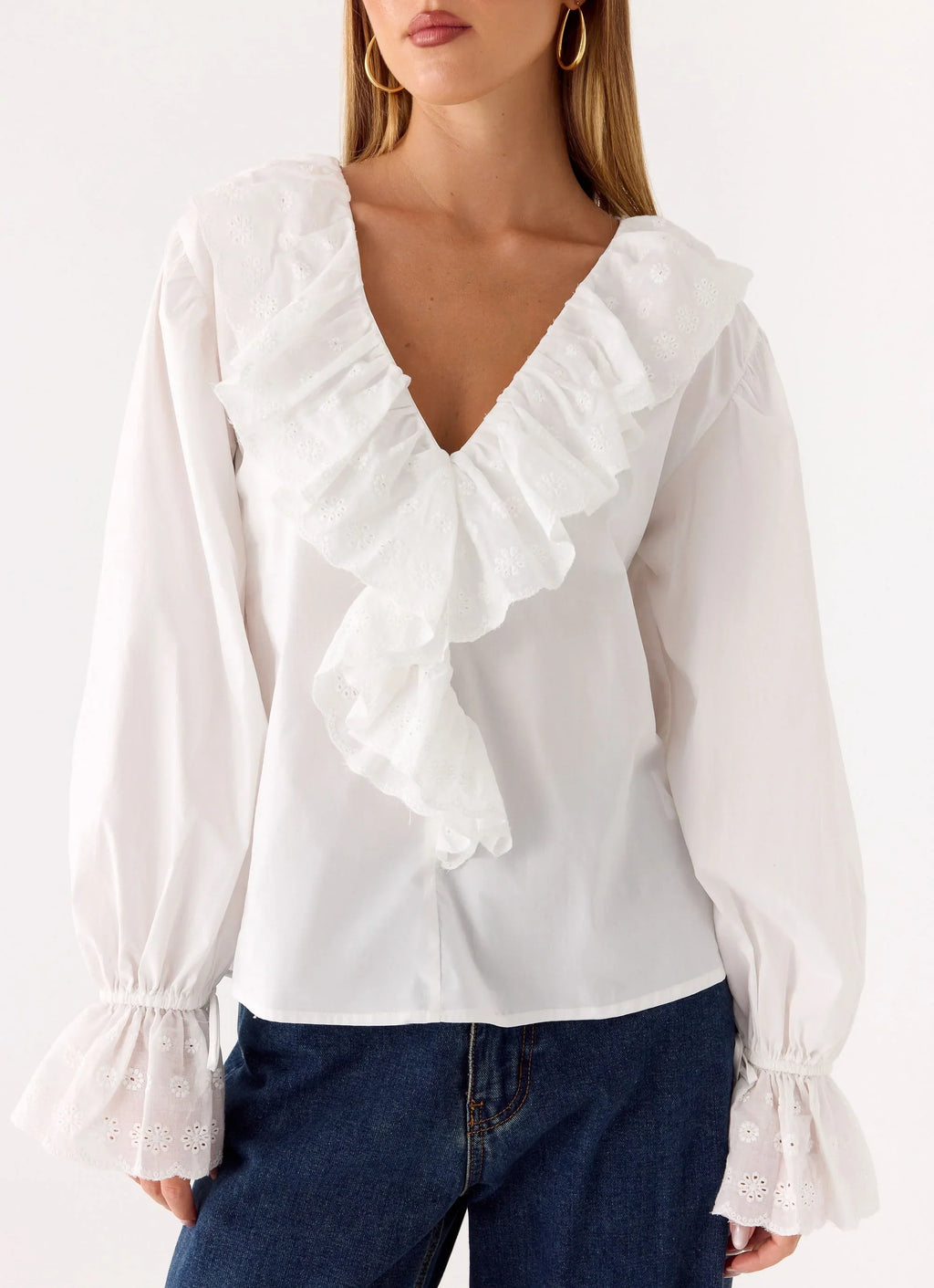 Verrin Cotton Blouse - White