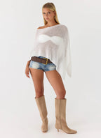 Yas Knit Cape - Off White