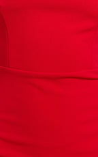 Salome Midi Dress - Halter Neck Column Dress in Red