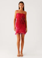 Refresh Me Chiffon Mini Dress - Peach Watermelon Flower